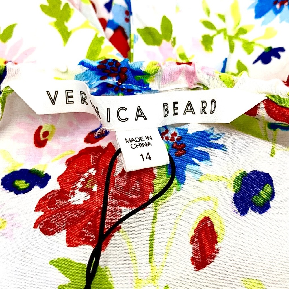 Veronica Beard Vea Tie Front Floral Halter Top Size 14 - Picture 8 of 15